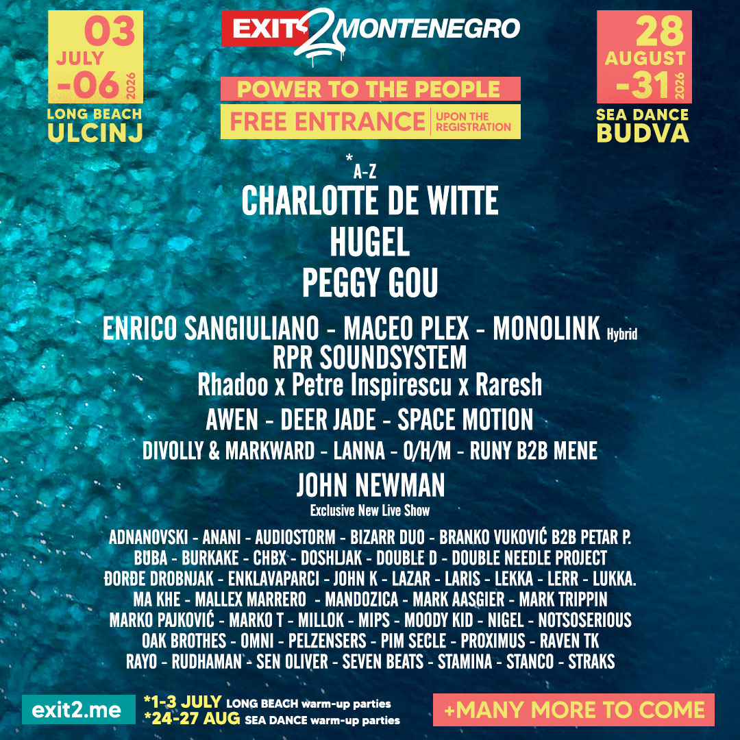 EXIT 2 Montenegro Lineup