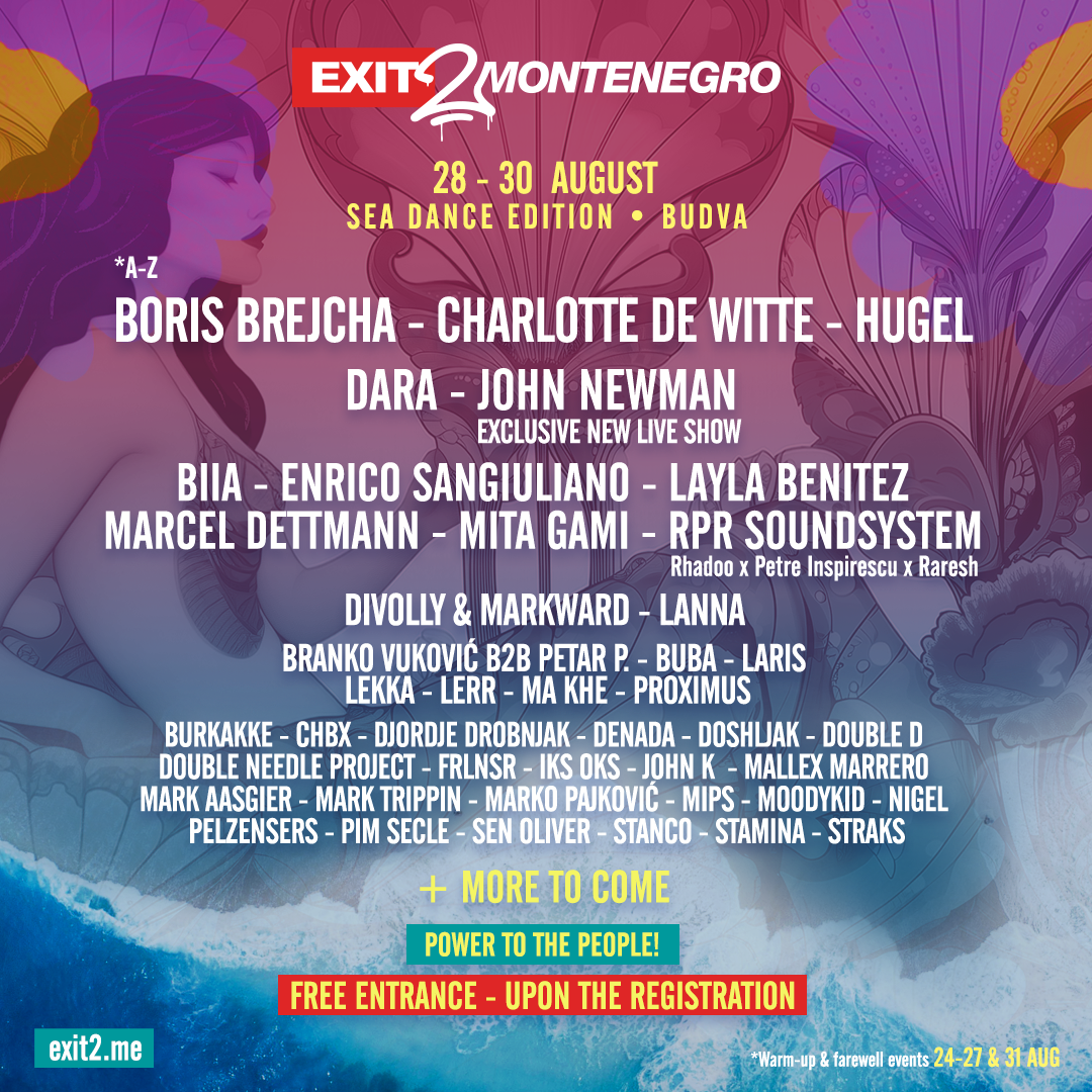 LINEUP-BUDVA, 24-27 AUGUST, SEA DANCE